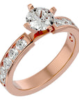 Inel de Logodnă din Aur 14k cu Diamante Naturale Solitaire Etern Pavé de 1.26 ct din 14k Aur Roz - Castelo.ro