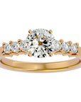 Inel de Logodnă din Aur 14k cu Diamante Create în Laborator Solitaire Etern Pavé de 0.87 ct din 14k Aur Galben - Castelo.ro