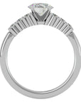 Inel de Logodnă cu Moissanite Solitaire Etern Pavé de 0.87 ct din Platina - Castelo.ro