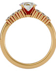 Inel de Logodnă din Aur 14k cu Moissanite Solitaire Etern Pavé de 0.87 ct din 14k Aur Galben - Castelo.ro