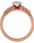 Inel de Logodnă din Aur 14k cu Moissanite Solitaire Etern Pavé de 0.87 ct din 14k Aur Roz - Castelo.ro