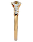Inel de Logodnă cu Moissanite Solitaire Etern Pavé de 0.87 ct din 18k Aur Galben - Castelo.ro