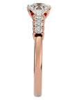 Inel de Logodnă cu Diamante Create în Laborator Solitaire Etern Pavé de 0.87 ct din 18k Aur Roz - Castelo.ro