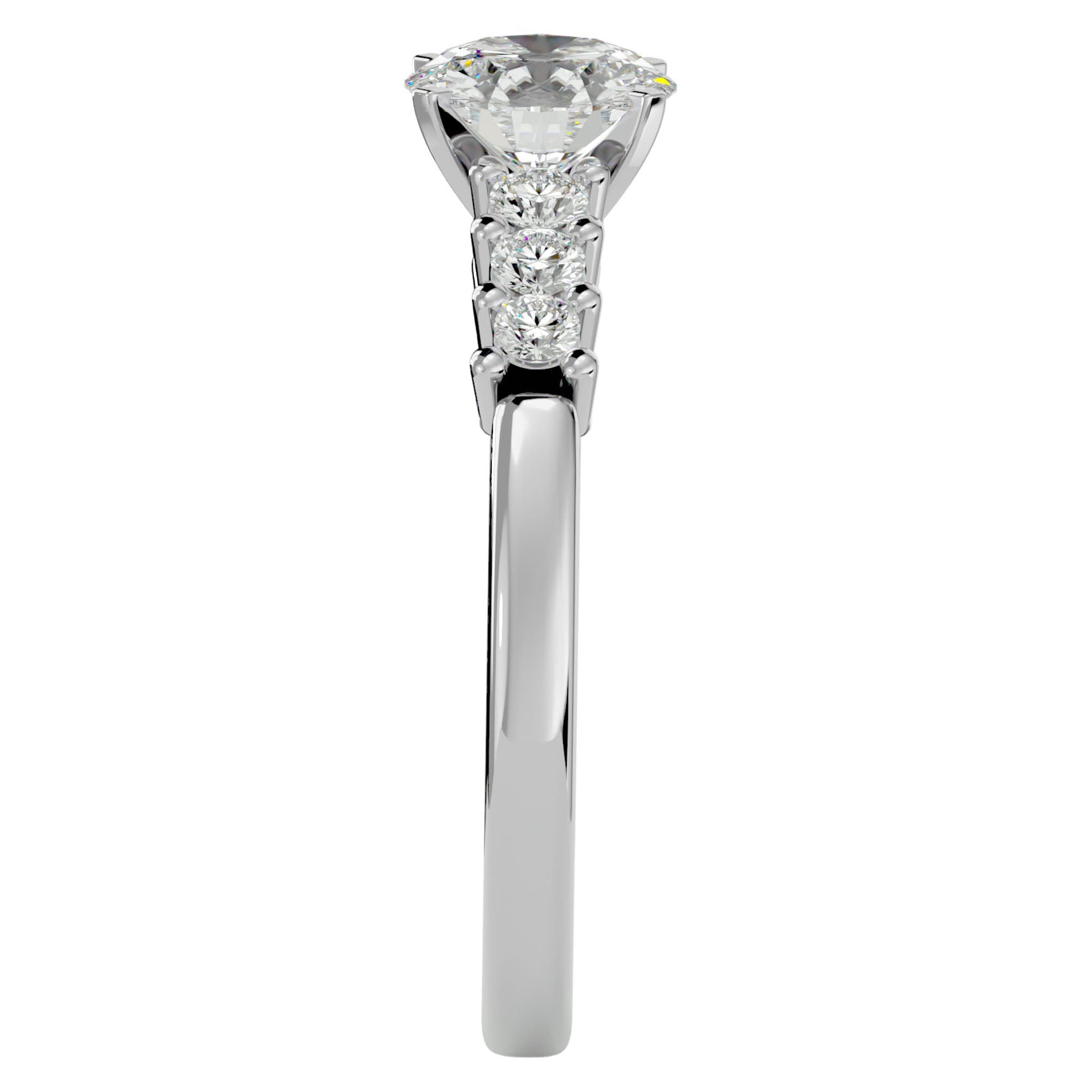 Inel de Logodnă cu Diamante Create în Laborator Solitaire Etern Pavé de 0.87 ct din Platina - Castelo.ro