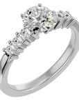 Inel de Logodnă cu Diamante Naturale Solitaire Etern Pavé de 0.87 ct din Platina - Castelo.ro
