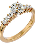 Inel de Logodnă cu Moissanite Solitaire Etern Pavé de 0.87 ct din 18k Aur Galben - Castelo.ro