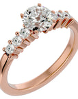 Inel de Logodnă din Aur 14k cu Moissanite Solitaire Etern Pavé de 0.87 ct din 14k Aur Roz - Castelo.ro