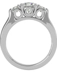 Inel de Logodnă din Aur 14k cu Trei Diamante Naturale Etern Pavé de 2.01 ct din 14k Aur Alb - Castelo.ro