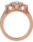 Inel de Logodnă din Aur 14k cu Trei Diamante Create în Laborator Etern Pavé de 2.01 ct din 14k Aur Roz - Castelo.ro