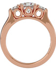 Inel de Logodnă cu Trei Diamante Naturale Etern Pavé de 2.01 ct din 18k Aur Roz - Castelo.ro