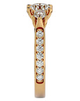 Inel de Logodnă din Aur 14k cu Trei Diamante Naturale Etern Pavé de 2.01 ct din 14k Aur Galben - Castelo.ro