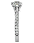Inel de Logodnă din Aur 14k cu Trei Diamante Naturale Etern Pavé de 2.01 ct din 14k Aur Alb - Castelo.ro