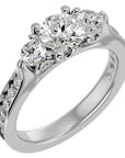 Inel de Logodnă din Aur 14k cu Trei Diamante Naturale Etern Pavé de 2.01 ct din 14k Aur Alb - Castelo.ro