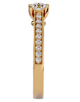 Inel de Logodnă cu Moissanite Solitaire Etern Pavé de 0.75 ct din 18k Aur Galben - Castelo.ro