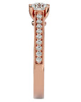 Inel de Logodnă cu Moissanite Solitaire Etern Pavé de 0.75 ct din 18k Aur Roz - Castelo.ro