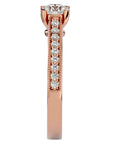 Inel de Logodnă cu Diamante Naturale Solitaire Etern Pavé de 0.75 ct din 18k Aur Roz - Castelo.ro