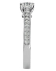 Inel de Logodnă cu Moissanite Solitaire Etern Pavé de 0.75 ct din Platina - Castelo.ro