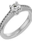 Inel de Logodnă cu Diamante Naturale Solitaire Etern Pavé de 0.75 ct din Platina - Castelo.ro