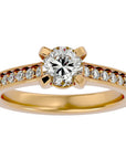 Inel de Logodnă din Aur 14k cu Diamante Create în Laborator Solitaire Etern Pavé de 1.10 ct din 14k Aur Galben - Castelo.ro