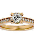 Inel de Logodnă din Aur 14k cu Diamante Naturale Solitaire Etern Pavé de 1.10 ct din 14k Aur Galben - Castelo.ro