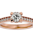 Inel de Logodnă din Aur 14k cu Moissanite Solitaire Etern Pavé de 1.10 ct din 14k Aur Galben - Castelo.ro