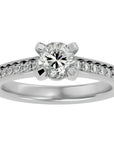 Inel de Logodnă din Aur 14k cu Moissanite Solitaire Etern Pavé de 1.10 ct din 14k Aur Roz - Castelo.ro
