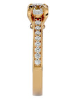 Inel de Logodnă din Aur 14k cu Moissanite Solitaire Etern Pavé de 1.10 ct din 14k Aur Galben - Castelo.ro