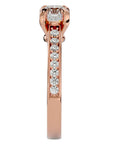 Inel de Logodnă din Aur 14k cu Diamante Create în Laborator Solitaire Etern Pavé de 1.10 ct din 14k Aur Roz - Castelo.ro