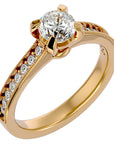 Inel de Logodnă din Aur 14k cu Diamante Create în Laborator Solitaire Etern Pavé de 1.10 ct din 14k Aur Galben - Castelo.ro