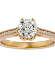 Inel de Logodnă din Aur 14k cu Diamante Naturale Solitaire Etern Pavé de 1.14 ct din 14k Aur Galben - Castelo.ro