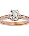 Inel de Logodnă din Aur 14k cu Moissanite Solitaire Etern Pavé de 1.14 ct din 14k Aur Roz - Castelo.ro