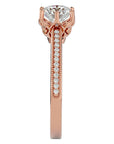 Inel de Logodnă din Aur 14k cu Moissanite Solitaire Etern Pavé de 1.14 ct din 14k Aur Roz - Castelo.ro