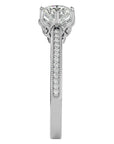Inel de Logodnă din Aur 14k cu Diamante Naturale Solitaire Etern Pavé de 1.14 ct din 14k Aur Alb - Castelo.ro