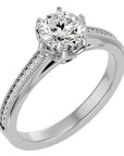 Inel de Logodnă din Aur 14k cu Diamante Naturale Solitaire Etern Pavé de 1.14 ct din 14k Aur Alb - Castelo.ro