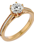Inel de Logodnă din Aur 14k cu Diamante Create în Laborator Solitaire Etern Pavé de 1.14 ct din 14k Aur Galben - Castelo.ro