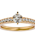 Inel de Logodnă din Aur 14k cu Diamante Naturale Solitaire Etern Pavé de 0.42 ct din 14k Aur Galben - Castelo.ro