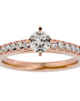 Inel de Logodnă din Aur 14k cu Diamante Naturale Solitaire Etern Pavé de 0.42 ct din 14k Aur Roz - Castelo.ro