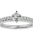 Inel de Logodnă cu Diamante Naturale Solitaire Etern Pavé de 0.42 ct din Platina - Castelo.ro