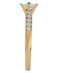 Inel de Logodnă din Aur 14k cu Diamante Naturale Solitaire Etern Pavé de 0.42 ct din 14k Aur Galben - Castelo.ro