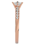 Inel de Logodnă din Aur 14k cu Diamante Naturale Solitaire Etern Pavé de 0.42 ct din 14k Aur Roz - Castelo.ro