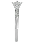 Inel de Logodnă cu Diamante Naturale Solitaire Etern Pavé de 0.42 ct din Platina - Castelo.ro