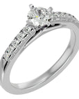 Inel de Logodnă cu Diamante Naturale Solitaire Etern Pavé de 0.42 ct din Platina - Castelo.ro