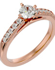 Inel de Logodnă din Aur 14k cu Diamante Naturale Solitaire Etern Pavé de 0.42 ct din 14k Aur Roz - Castelo.ro