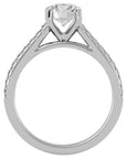 Inel de Logodnă din Aur 14k cu Moissanite Solitaire Etern Pavé de 1.36 ct din 14k Aur Alb - Castelo.ro