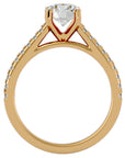 Inel de Logodnă cu Diamante Create în Laborator Solitaire Etern Pavé de 1.36 ct din 18k Aur Galben - Castelo.ro