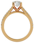 Inel de Logodnă din Aur 14k cu Moissanite Solitaire Etern Pavé de 1.36 ct din 14k Aur Galben - Castelo.ro