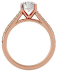 Inel de Logodnă din Aur 14k cu Moissanite Solitaire Etern Pavé de 1.36 ct din 14k Aur Roz - Castelo.ro