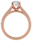 Inel de Logodnă din Aur 14k cu Diamante Create în Laborator Solitaire Etern Pavé de 1.36 ct din 14k Aur Roz - Castelo.ro