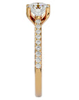 Inel de Logodnă din Aur 14k cu Moissanite Solitaire Etern Pavé de 1.36 ct din 14k Aur Galben - Castelo.ro