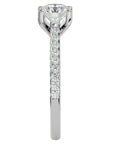 Inel de Logodnă din Aur 14k cu Diamante Create în Laborator Solitaire Etern Pavé de 1.36 ct din 14k Aur Alb - Castelo.ro